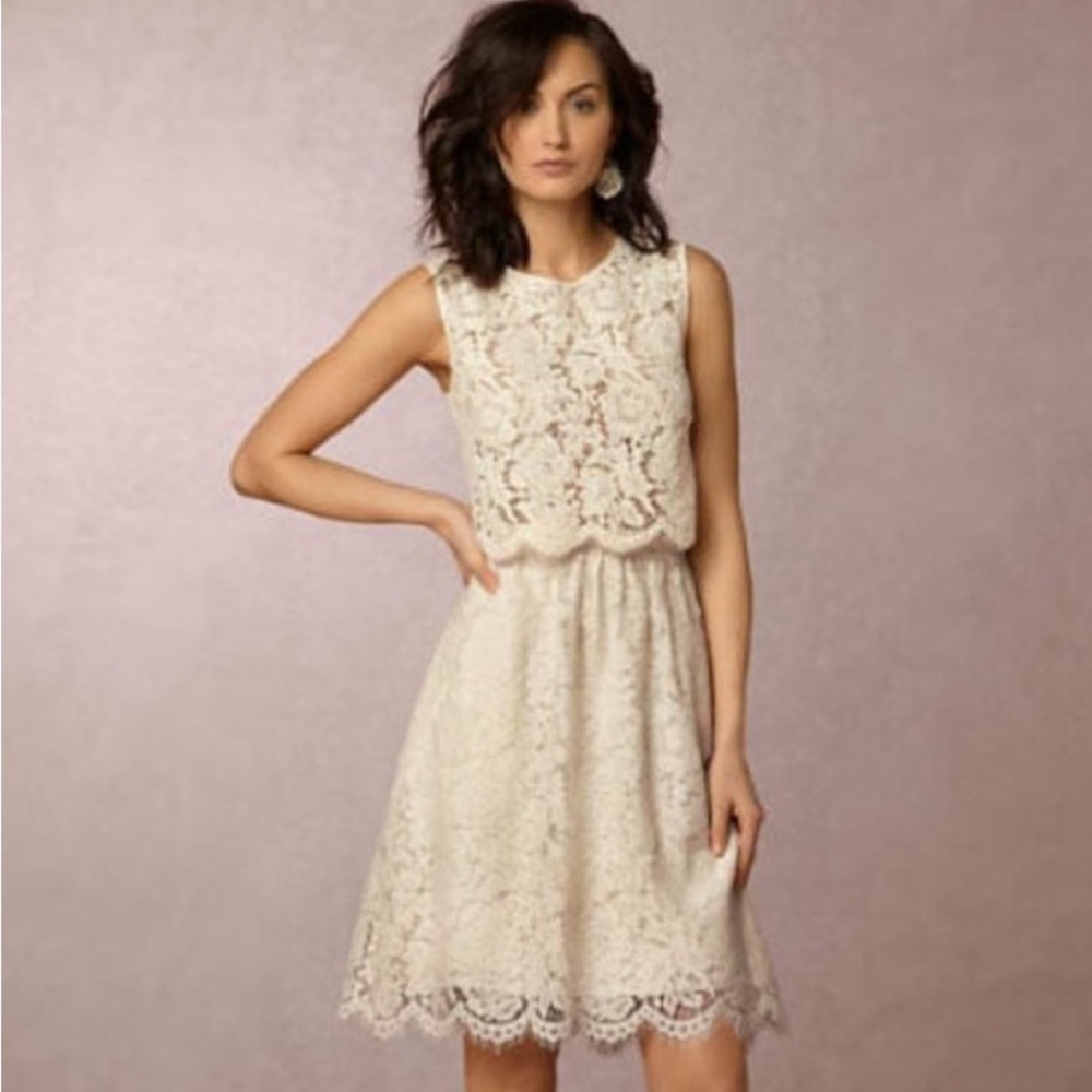 Jenny Yoo BHLDN Cleo Lace Top Sz Small and Lydia Lace Skirt Sz 4 Cottagecore